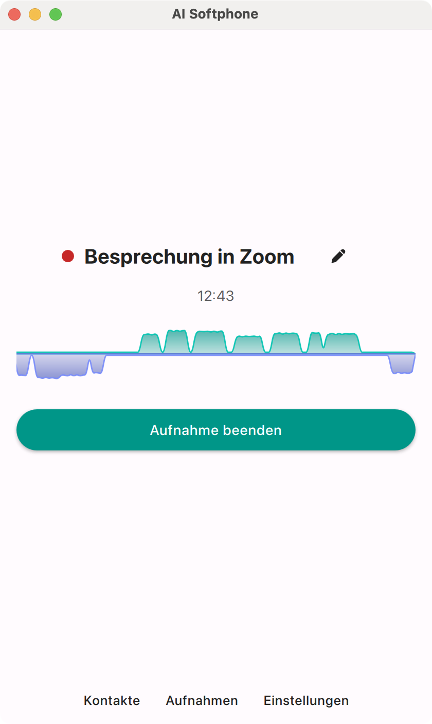 Eine Besprechung wird aufgenommen