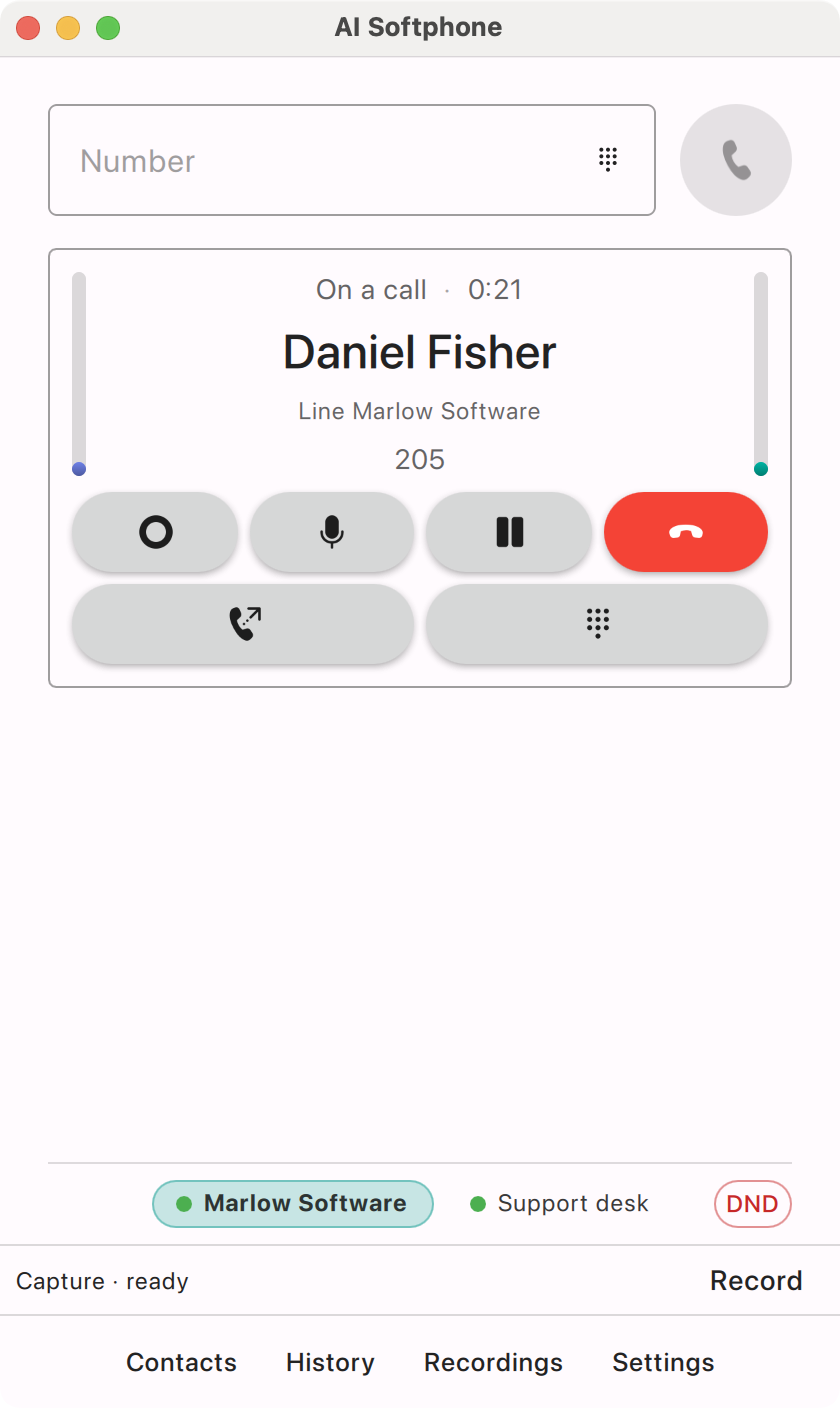 A call in progress